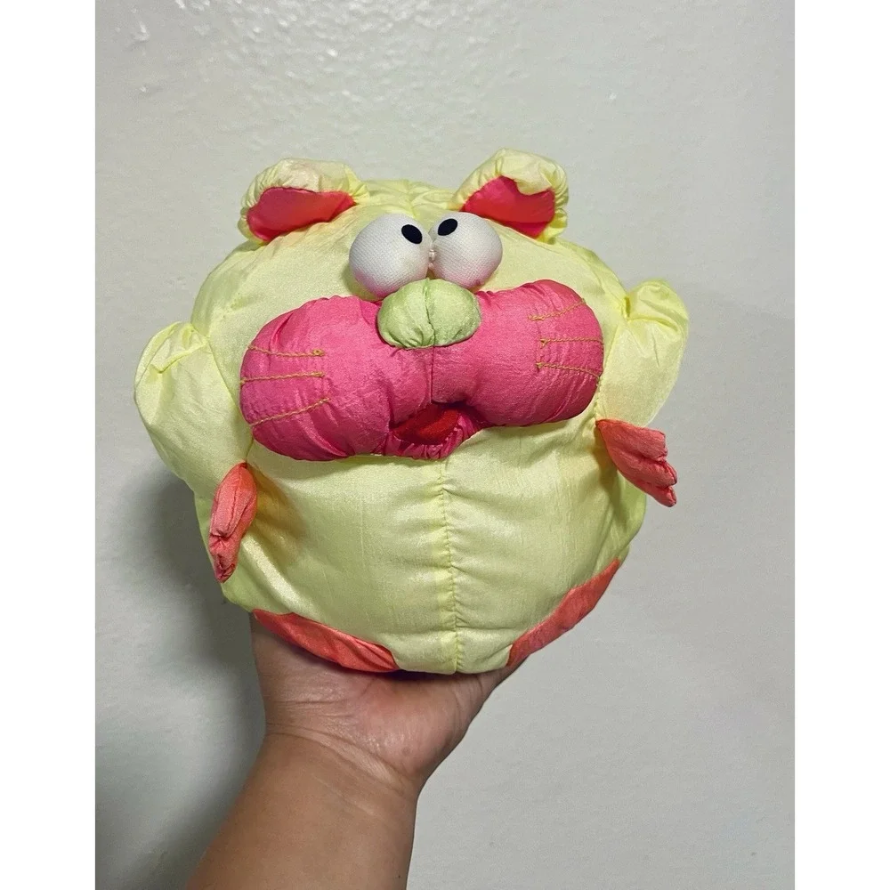 Vintage Playskool Awesome Toss 'Ems Yellow Cat‎ Plush Stuff Animal Toy 10